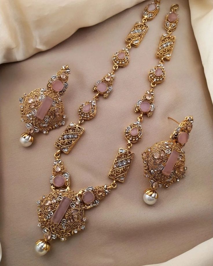 Rose Gold Plated Rainbow Diamond Delicate Partywear Set