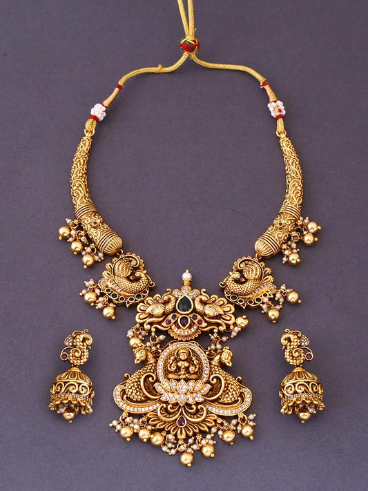 Golden Sureshwara Temple Jewellery Set - New Arrival