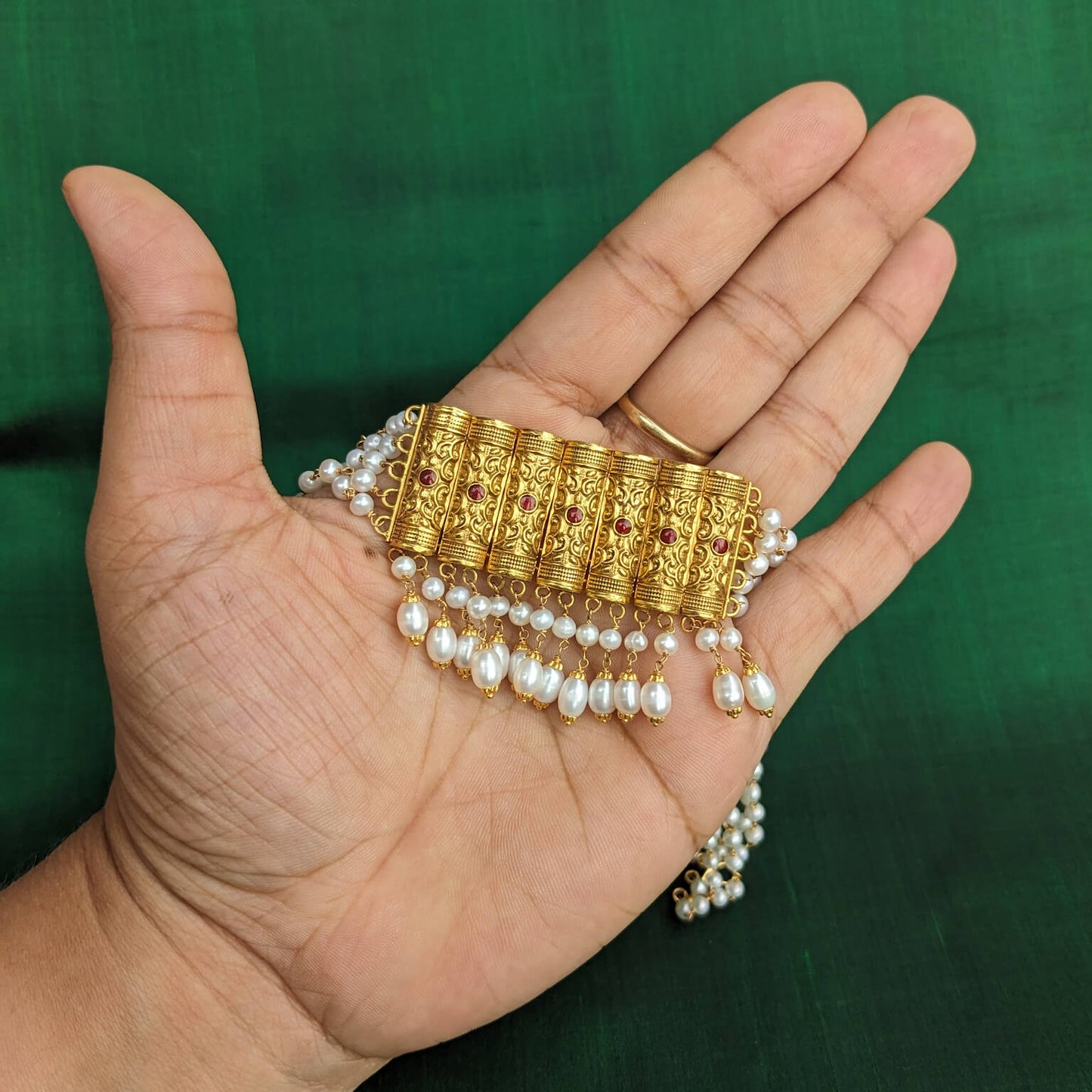 Pearl Sutti Antique Nakshi Pearl Hang Choker