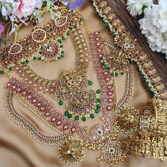 Stylist CZ Stone Mint Color Diamond Full Work Combo Set for you