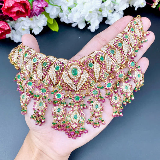 Traditional Bridal Jadau Necklace Set