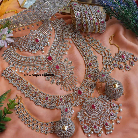 New Jewellery Austrian Diamond Necklace Combo for Wom