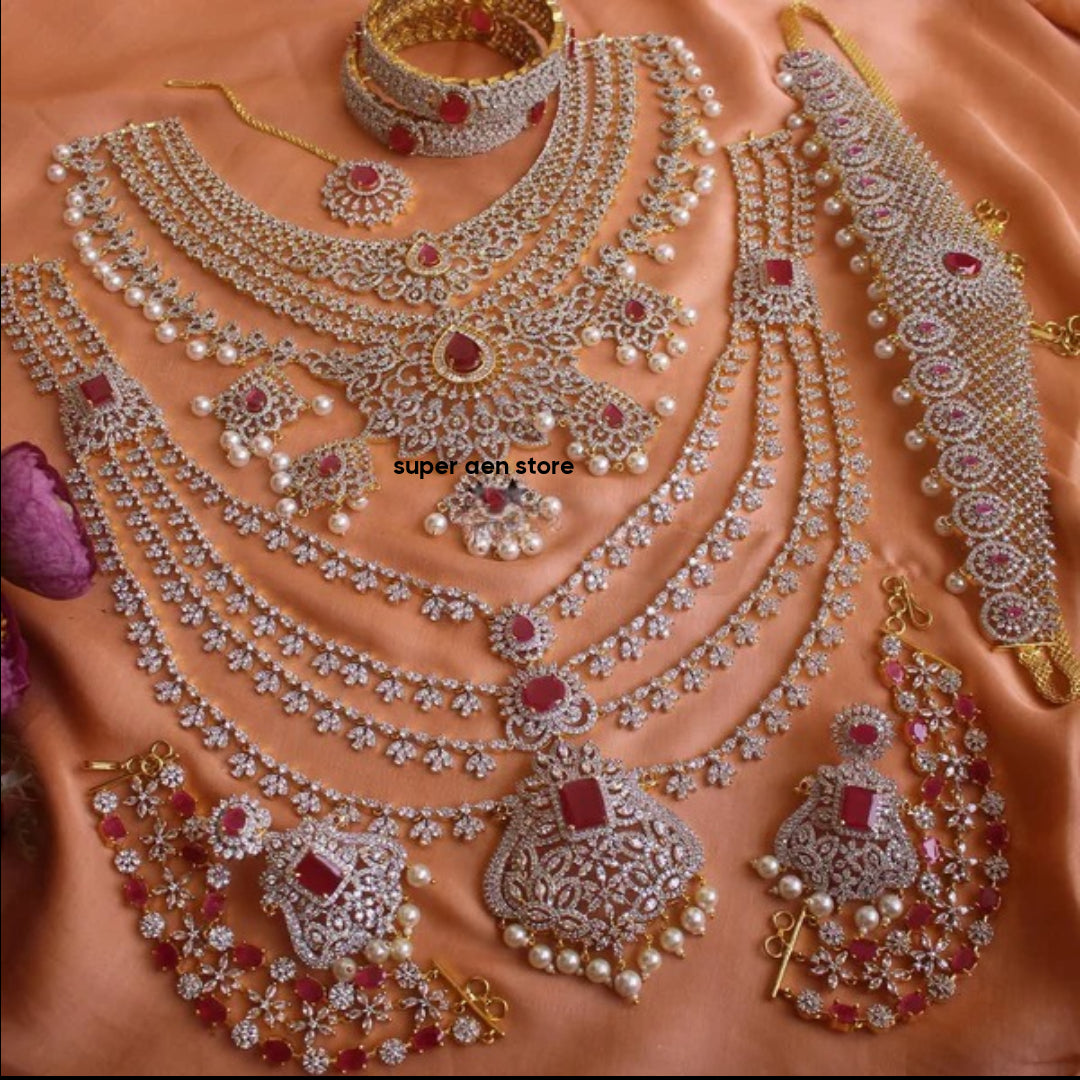 jewelry Combo Set American Diamond Bridal sets