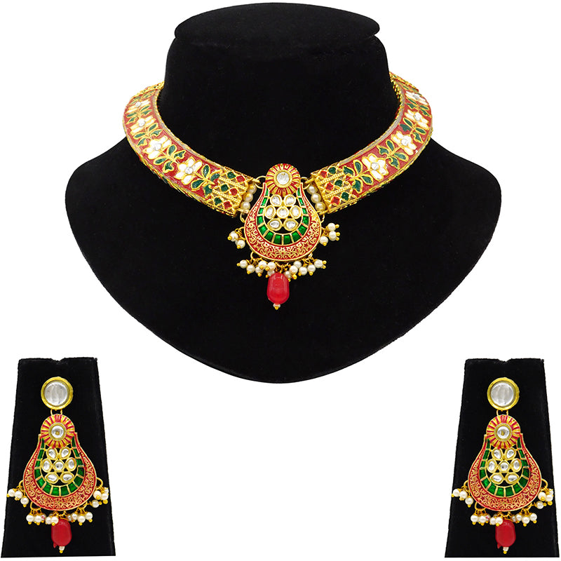 New Hathi Dant Gold Necklace Set